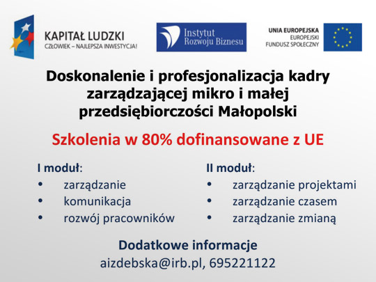 Szkolenia dofinansowane z UE