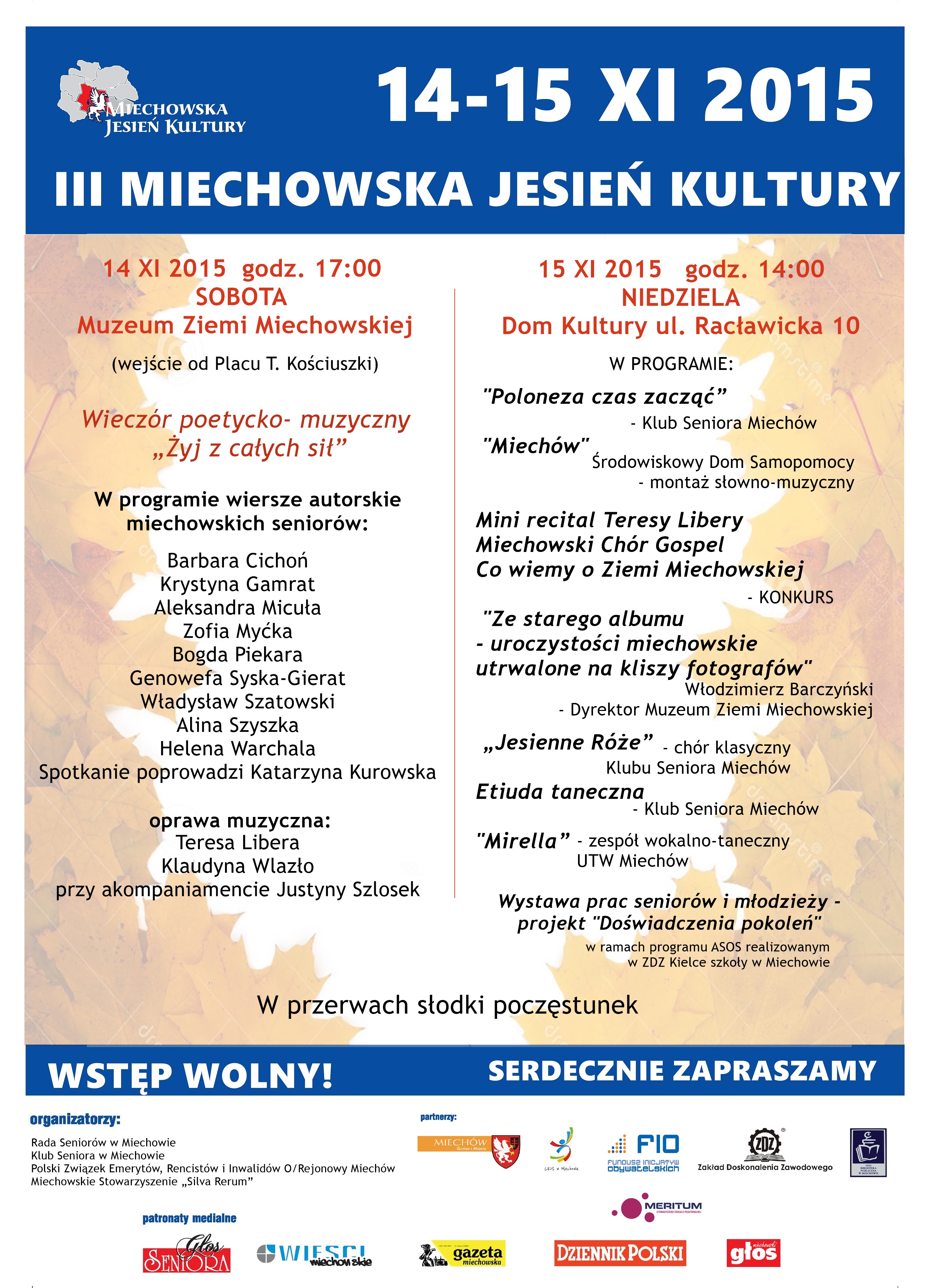 III Miechowska Jesień Kultury - zaproszenie