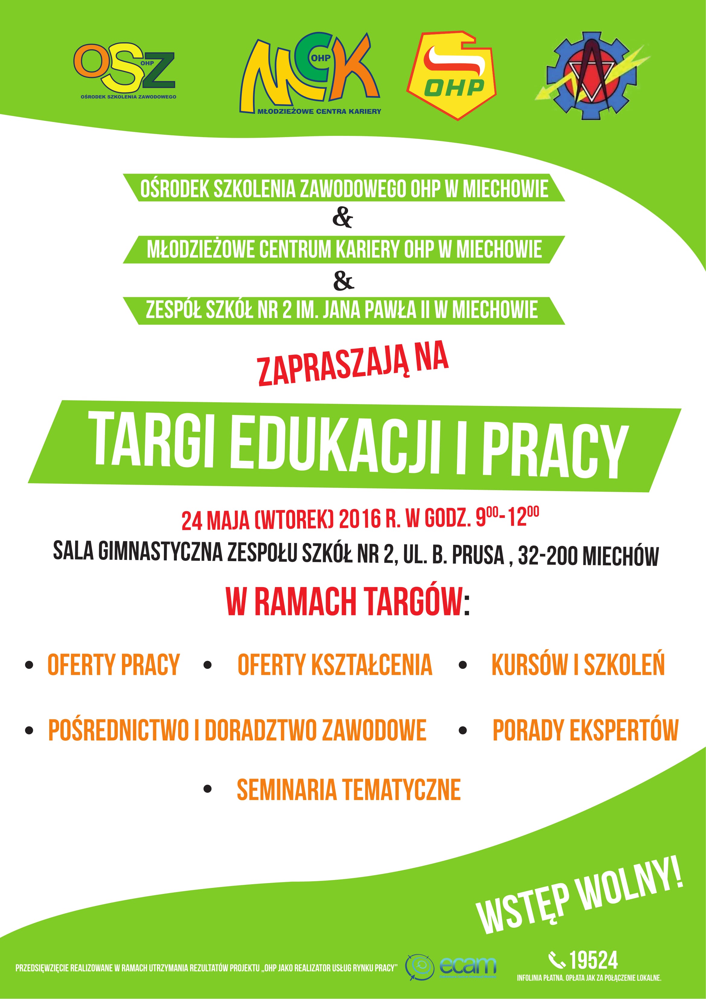 Zaproszenie na targi edukacji i pracy w Miechowie
