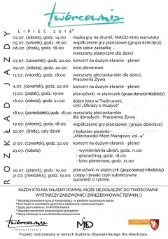 Twórcownia - program na lipiec 