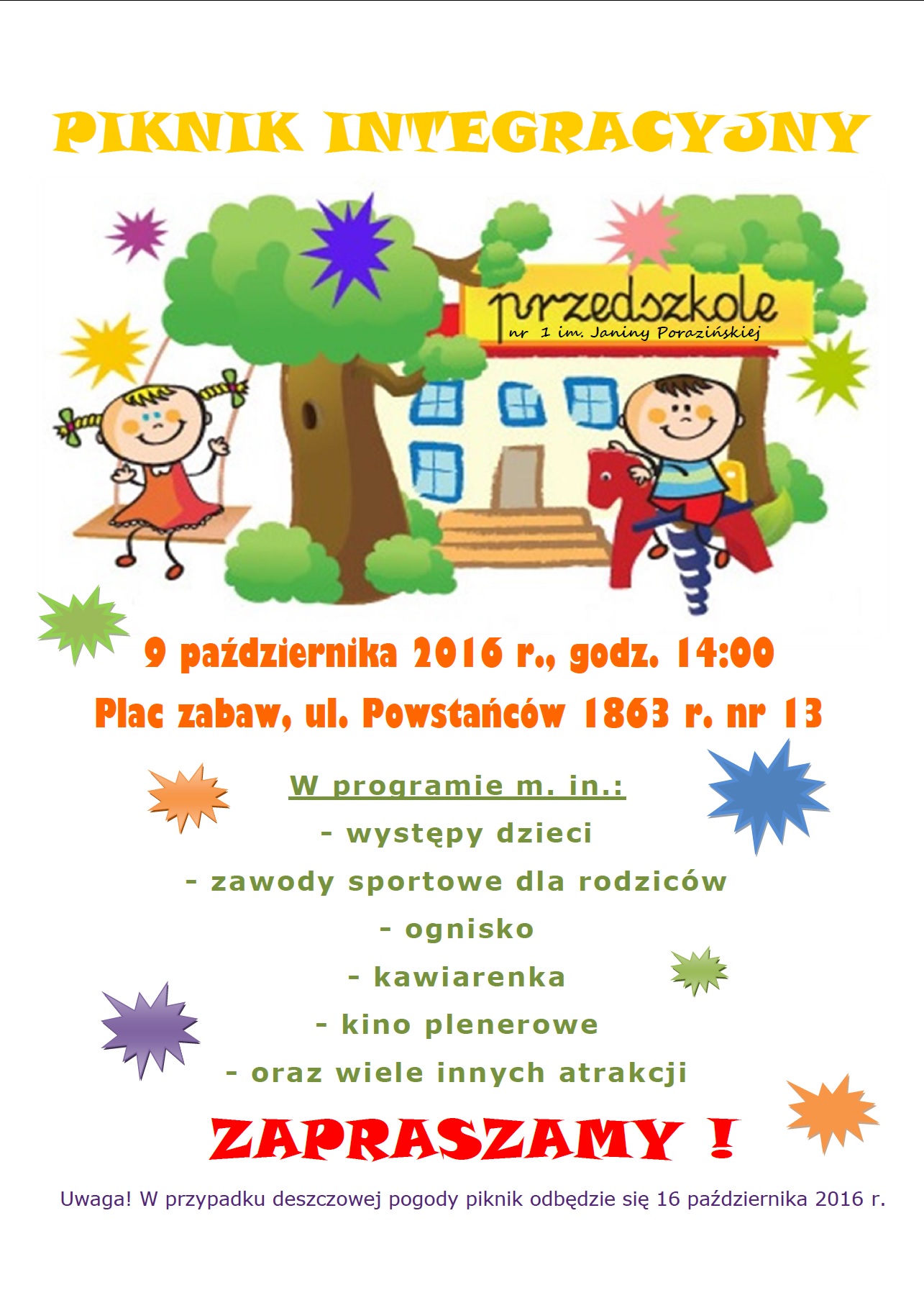 Piknik integracyjny przy Przedszkolu Samorządowym nr 1 w Miechowie