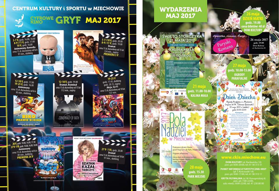 Seanse kinowe i wydarzenia w Centrum Kultury i Sportu w Miechowie