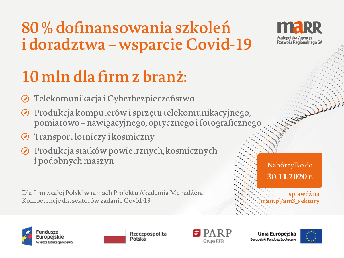 Wsparcie branż - dotacje COVID - nowa oferta MARR