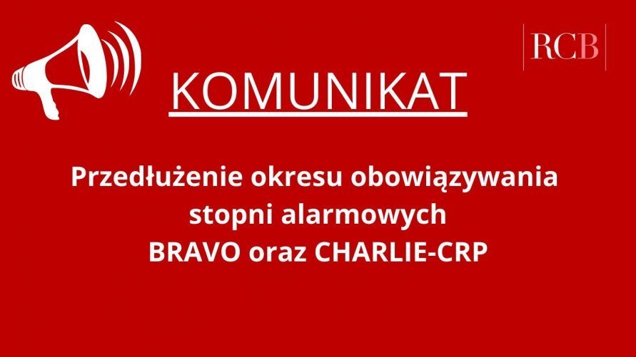 Stopnie alarmowe CHARLIE-CRP i BRAVO do 28 lutego 2023 r. 