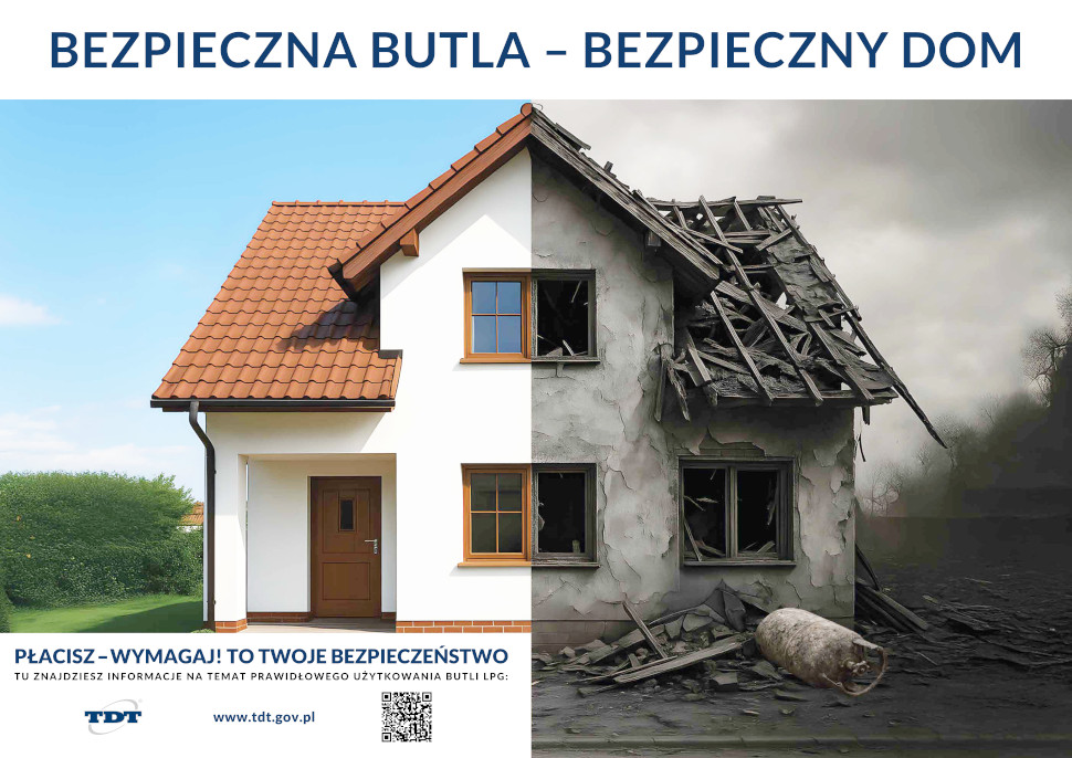 Bezpieczna butla - bezpieczny dom. Kampania informacyjna plakat